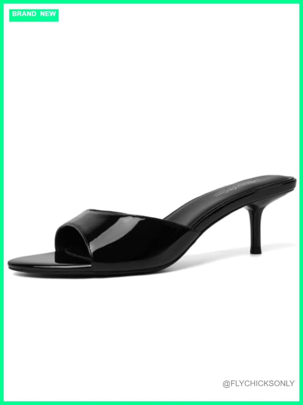 Kitten Heels Pointed Toe Mules Slip On Stiletto Backless Sandals Faux Leather